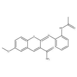 (2Z)-2-{[2-(acetylamino)phenyl]imino}-6-methoxy-2H-chromene-3-carboxamide结构式