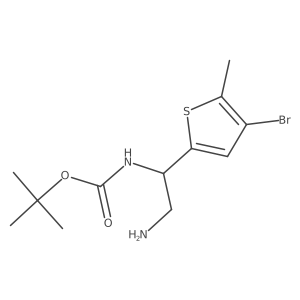 tert-butyl N-[2-amino-1-(4-bromo-5-methylthiophen-2-yl)ethyl]carbamate结构式