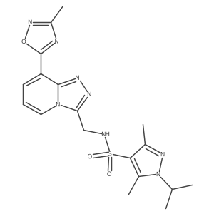 1-isopropyl-3,5-dimethyl-N-((8-(3-methyl-1,2,4-oxadiazol-5-yl)-[1,2,4]triazolo[4,3-a]pyridin-3-yl)methyl)-1H-pyrazole-4-sulfonamide Structure