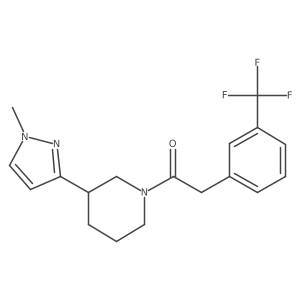 1-(3-(1-methyl-1H-pyrazol-3-yl)piperidin-1-yl)-2-(3-(trifluoromethyl)phenyl)ethanone结构式