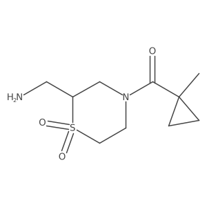 2-(Aminomethyl)-4-(1-methylcyclopropanecarbonyl)-1lambda6-thiomorpholine-1,1-dione Structure