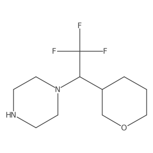 1-[2,2,2-Trifluoro-1-(oxan-3-yl)ethyl]piperazine Structure