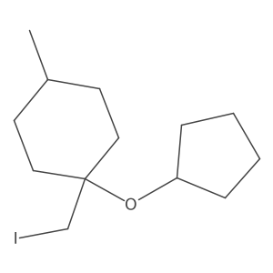 1-(Cyclopentyloxy)-1-(iodomethyl)-4-methylcyclohexane结构式
