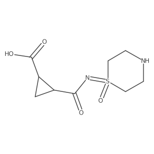 2-[(1-Oxo-1lambda6-thiomorpholin-1-ylidene)carbamoyl]cyclopropane-1-carboxylic acid结构式