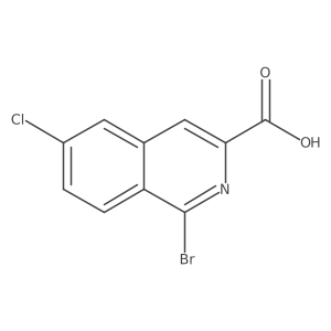 1-Bromo-6-chloroisoquinoline-3-carboxylic acid Structure