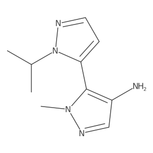 1-methyl-5-[1-(propan-2-yl)-1H-pyrazol-5-yl]-1H-pyrazol-4-amine结构式