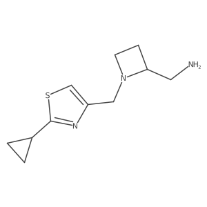 {1-[(2-Cyclopropyl-1,3-thiazol-4-yl)methyl]azetidin-2-yl}methanamine结构式