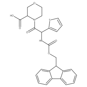 4-[2-({[(9H-fluoren-9-yl)methoxy]carbonyl}amino)-2-(thiophen-2-yl)acetyl]morpholine-3-carboxylic acid结构式