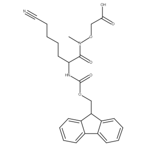 2-{[6-cyano-2-({[(9H-fluoren-9-yl)methoxy]carbonyl}amino)-N-methylhexanamido]oxy}acetic acid Structure