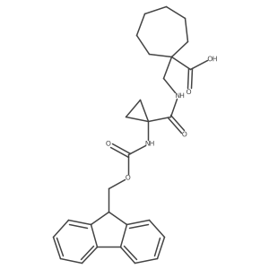1-({[1-({[(9H-fluoren-9-yl)methoxy]carbonyl}amino)cyclopropyl]formamido}methyl)cycloheptane-1-carboxylic acid Structure