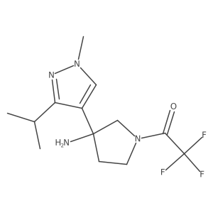 1-{3-amino-3-[1-methyl-3-(propan-2-yl)-1H-pyrazol-4-yl]pyrrolidin-1-yl}-2,2,2-trifluoroethan-1-one Structure