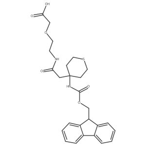 2-(2-{2-[4-({[(9H-fluoren-9-yl)methoxy]carbonyl}amino)thian-4-yl]acetamido}ethoxy)acetic acid Structure