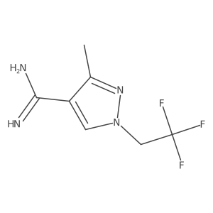 3-methyl-1-(2,2,2-trifluoroethyl)-1H-pyrazole-4-carboximidamide结构式