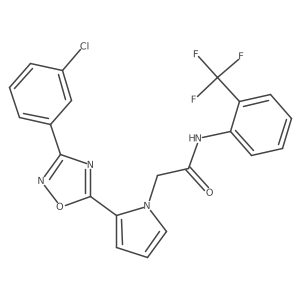 2-(2-(3-(3-chlorophenyl)-1,2,4-oxadiazol-5-yl)-1H-pyrrol-1-yl)-N-(2-(trifluoromethyl)phenyl)acetamide Structure