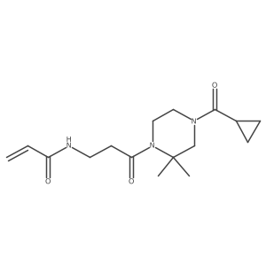 N-[3-(4-cyclopropanecarbonyl-2,2-dimethylpiperazin-1-yl)-3-oxopropyl]prop-2-enamide结构式