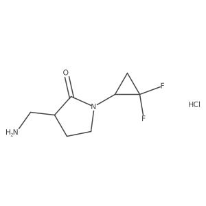 3-(Aminomethyl)-1-(2,2-difluorocyclopropyl)pyrrolidin-2-one hydrochloride结构式