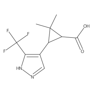 rac-(1R,3R)-2,2-dimethyl-3-[3-(trifluoromethyl)-1H-pyrazol-4-yl]cyclopropane-1-carboxylic acid Structure