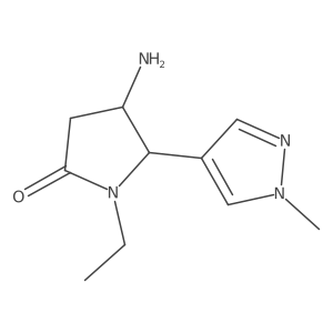 4-amino-1-ethyl-5-(1-methyl-1H-pyrazol-4-yl)pyrrolidin-2-one Structure