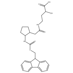 (2S)-4-{2-[(1RS,2SR)-2-({[(9H-fluoren-9-yl)methoxy]carbonyl}amino)cyclopentyl]acetamido}-2-hydroxybutanoic acid结构式