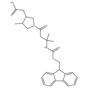 rac-2-[(3R,4R)-1-[3-({[(9H-fluoren-9-yl)methoxy]carbonyl}amino)-3-methylbutanoyl]-4-methylpyrrolidin-3-yl]acetic acid Structure