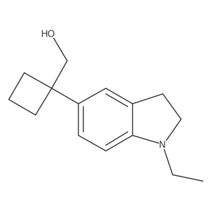 [1-(1-ethyl-2,3-dihydro-1H-indol-5-yl)cyclobutyl]methanol结构式
