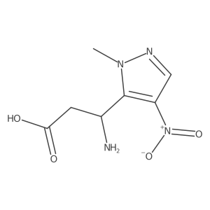 3-amino-3-(1-methyl-4-nitro-1H-pyrazol-5-yl)propanoic acid结构式