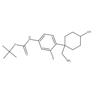 tert-butyl N-{4-[1-(aminomethyl)-4-hydroxycyclohexyl]-3-fluorophenyl}carbamate结构式