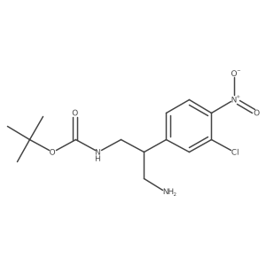 tert-butyl N-[3-amino-2-(3-chloro-4-nitrophenyl)propyl]carbamate结构式
