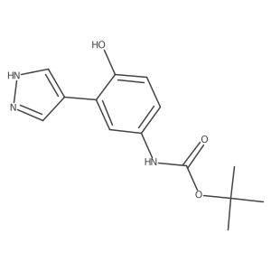 tert-butyl N-[4-hydroxy-3-(1H-pyrazol-4-yl)phenyl]carbamate结构式