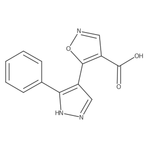 5-(3-phenyl-1H-pyrazol-4-yl)-1,2-oxazole-4-carboxylic acid结构式
