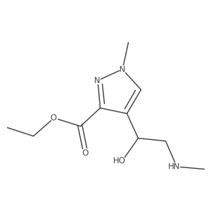 ethyl 4-[1-hydroxy-2-(methylamino)ethyl]-1-methyl-1H-pyrazole-3-carboxylate结构式