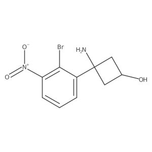 3-Amino-3-(2-bromo-3-nitrophenyl)cyclobutan-1-ol结构式