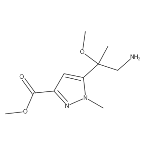 methyl 5-(1-amino-2-methoxypropan-2-yl)-1-methyl-1H-pyrazole-3-carboxylate结构式