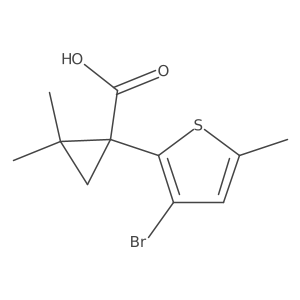 1-(3-Bromo-5-methylthiophen-2-yl)-2,2-dimethylcyclopropane-1-carboxylic acid Structure