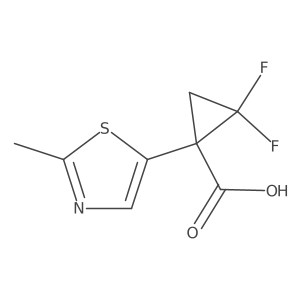 2,2-Difluoro-1-(2-methyl-1,3-thiazol-5-yl)cyclopropane-1-carboxylic acid结构式