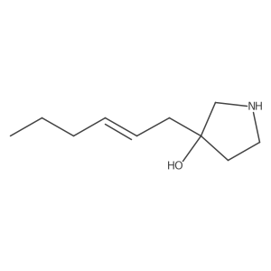 3-(Hex-2-en-1-yl)pyrrolidin-3-ol结构式