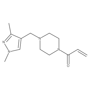 1-{4-[(1,3-dimethyl-1H-pyrazol-4-yl)methyl]piperazin-1-yl}prop-2-en-1-one结构式