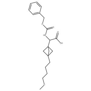 2-[3-(4-Methoxybutyl)-1-bicyclo[1.1.1]pentanyl]-2-(phenylmethoxycarbonylamino)acetic acid结构式
