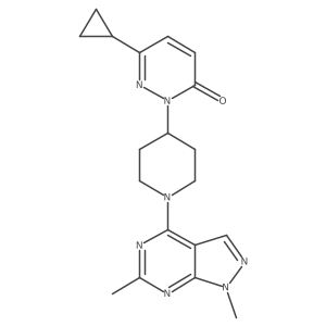 6-cyclopropyl-2-(1-{1,6-dimethyl-1H-pyrazolo[3,4-d]pyrimidin-4-yl}piperidin-4-yl)-2,3-dihydropyridazin-3-one结构式