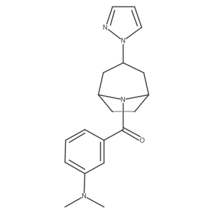((1R,5S)-3-(1H-pyrazol-1-yl)-8-azabicyclo[3.2.1]octan-8-yl)(3-(dimethylamino)phenyl)methanone Structure