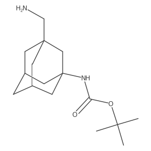 Tert-butyl N-[3-(aminomethyl)-1-adamantyl]carbamate结构式