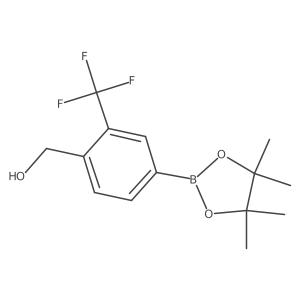 (4-(4,4,5,5-Tetramethyl-1,3,2-dioxaborolan-2-yl)-2-(trifluoromethyl)phenyl)methanol结构式