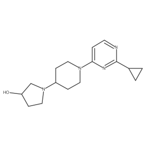 1-[1-(2-Cyclopropylpyrimidin-4-yl)piperidin-4-yl]pyrrolidin-3-ol结构式
