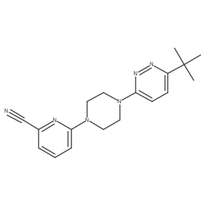6-[4-(6-Tert-butylpyridazin-3-yl)piperazin-1-yl]pyridine-2-carbonitrile结构式