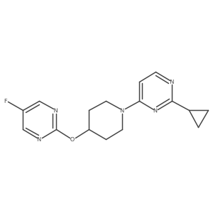 2-Cyclopropyl-4-{4-[(5-fluoropyrimidin-2-yl)oxy]piperidin-1-yl}pyrimidine Structure
