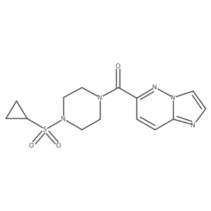 1-(Cyclopropanesulfonyl)-4-{imidazo[1,2-b]pyridazine-6-carbonyl}piperazine Structure