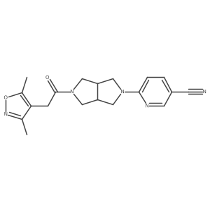 6-{5-[2-(3,5-Dimethyl-1,2-oxazol-4-yl)acetyl]-octahydropyrrolo[3,4-c]pyrrol-2-yl}pyridine-3-carbonitrile Structure