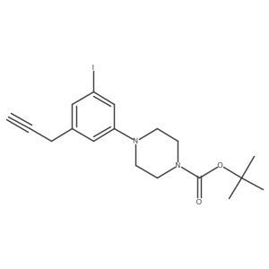 Tert-butyl 4-[3-iodo-5-(prop-2-yn-1-yl)phenyl]piperazine-1-carboxylate结构式