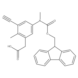 2-[3-ethynyl-5-({[(9H-fluoren-9-yl)methoxy]carbonyl}(methyl)amino)-2-methylphenyl]acetic acid结构式