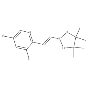 3,5-Difluoro-2-(2-(4,4,5,5-tetramethyl-1,3,2-dioxaborolan-2-yl)vinyl)pyridine结构式